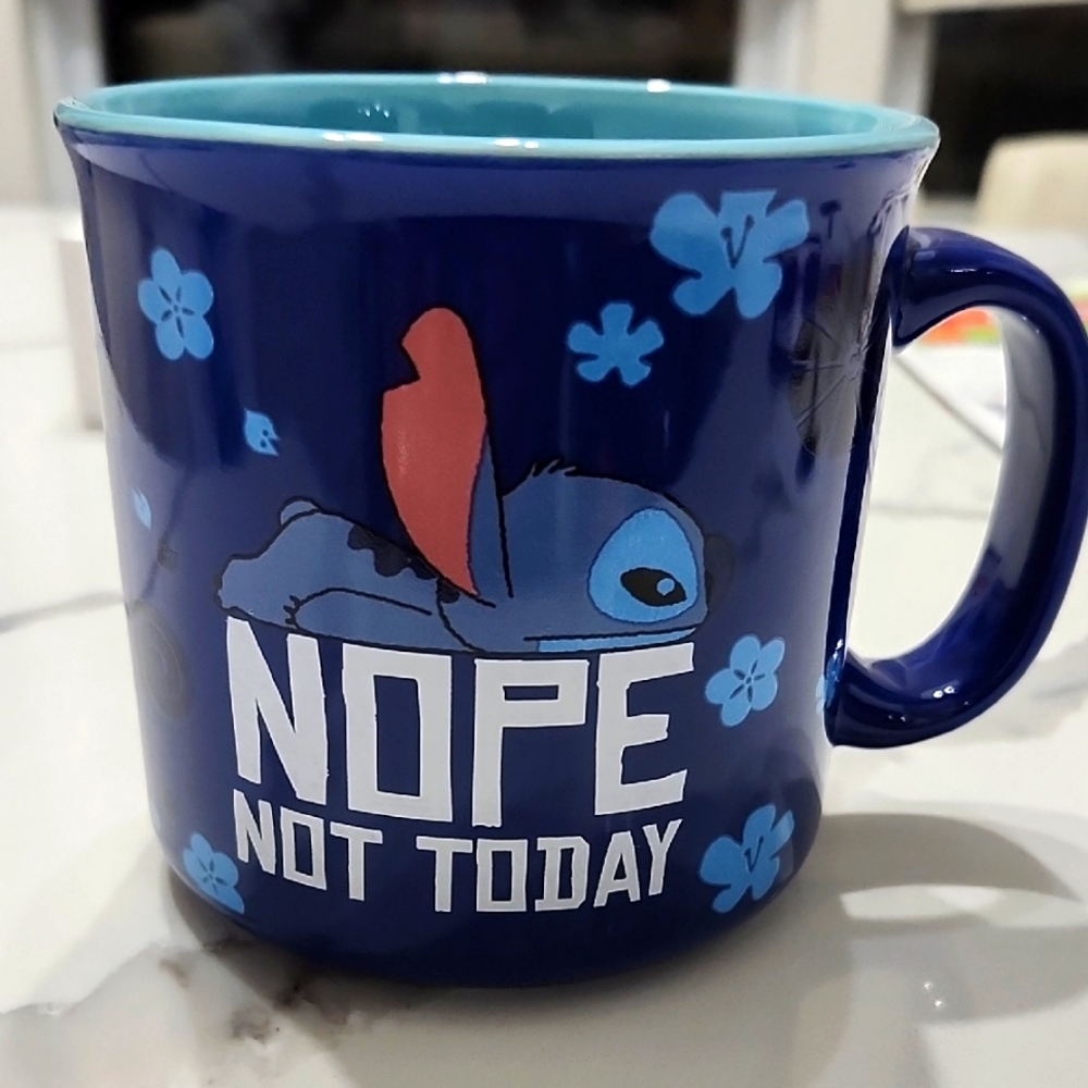Stitch coffee mug ☕️ 💙🎉 "Nope, not today"💙 NWT 🎉